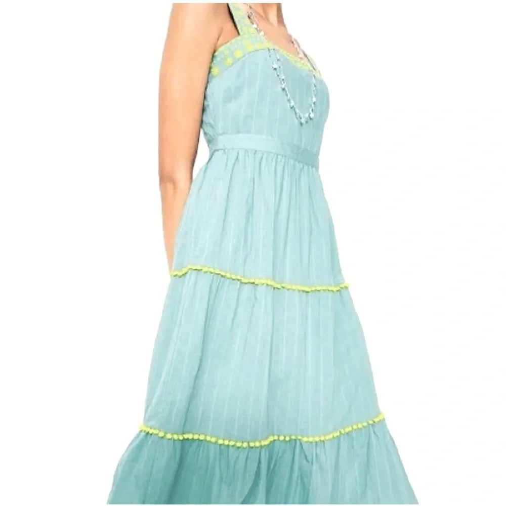 Boden Aqua and Lime Midi Dress